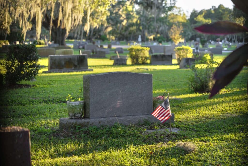 Headstone of a person after a wrongful death